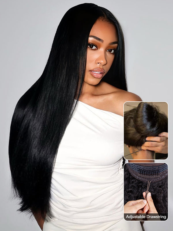 13x6 Glueless Lace Front Wig – Pre-Everything Drawstring Dome Cap, 180% Density Wear & Go Wig – US Stock
