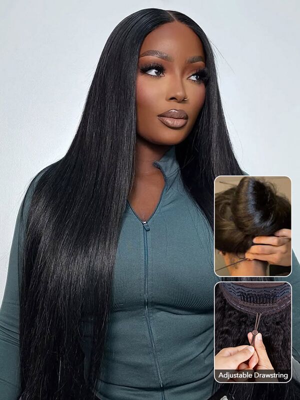 13x6 Glueless Lace Front Wig – Pre-Everything Drawstring Dome Cap, 180% Density Wear & Go Wig – US Stock