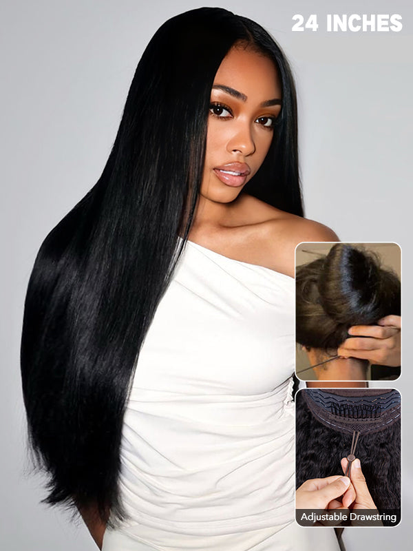 13x6 Glueless Lace Front Wig – Pre-Everything Drawstring Dome Cap, 180% Density Wear & Go Wig – US Stock