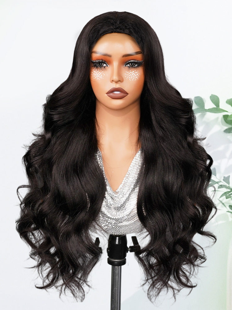 belvedon-Styled Butterfly Cut Layered Yaki Straight Glueless Install Half Wig With Draw-string Beginner Friendly