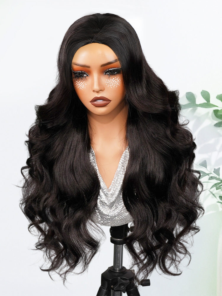 belvedon-Styled Butterfly Cut Layered Yaki Straight Glueless Install Half Wig With Draw-string Beginner Friendly